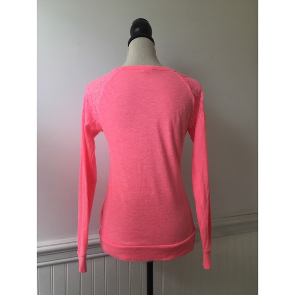 PINK VS Lace Shoulder Raglan Long Sleeve Tee Size XS - Picture 4 of 8